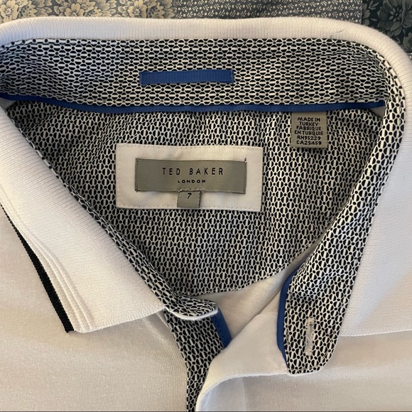 TED BAKER London White Derry Flat Knit Polo Shirt - Picture 1 of 6